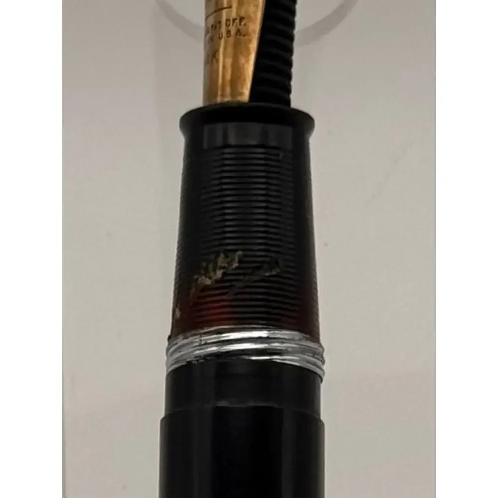 Vintage Sheaffer Balance 875 Fountain Pen 14K Gold Two Tone Nib Lever Fill As Is